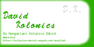 david kolonics business card
