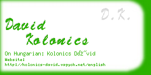 david kolonics business card